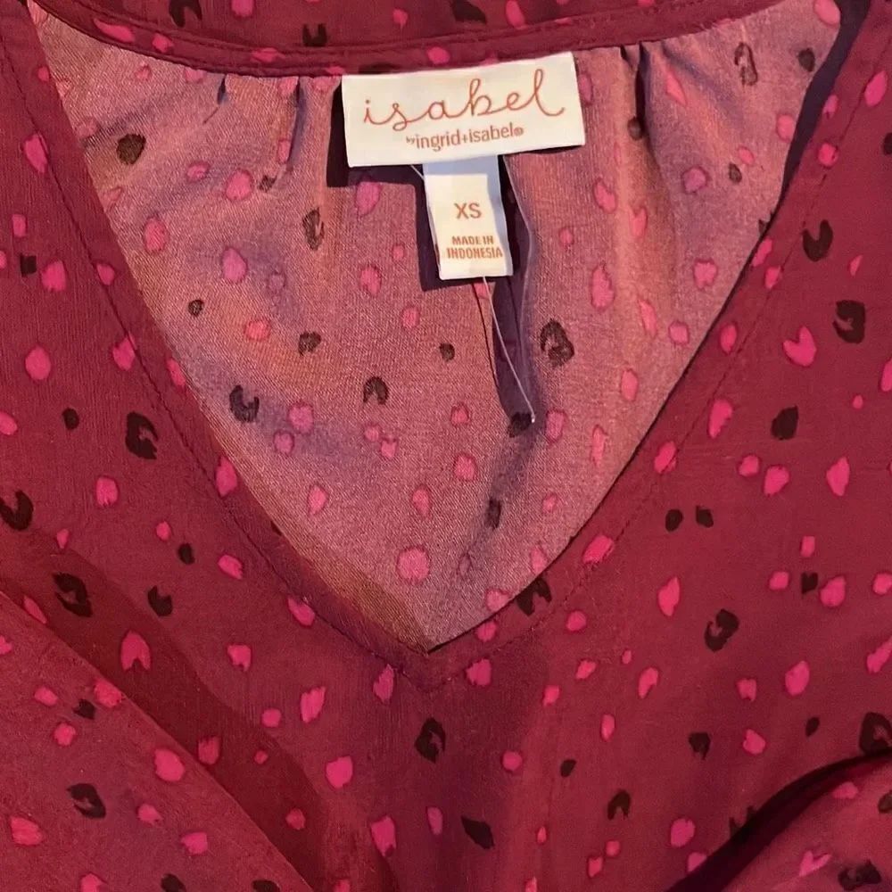 Isabel Maternity Burgundy Blouse Size XS